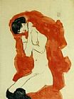 Girl with Red Blanket by Egon Schiele